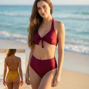 Top Malina - Calcinha Cintura Alta Vermelho