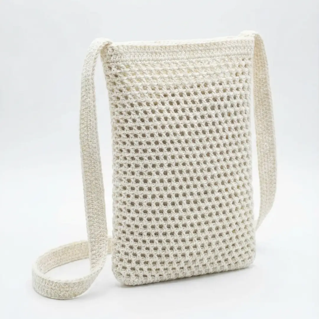 Bolsa Artesanal em Trama Premium - Trama Lisboa Branco