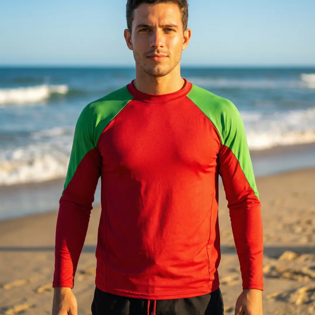 Camisa U.V - Vermelho / Verde