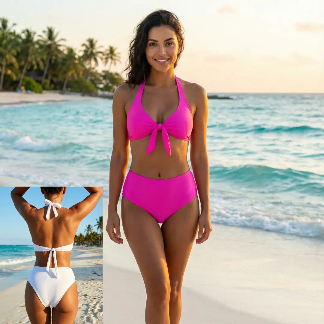 Top Malina - Calcinha Lana Cintura Alta Rosa Pink