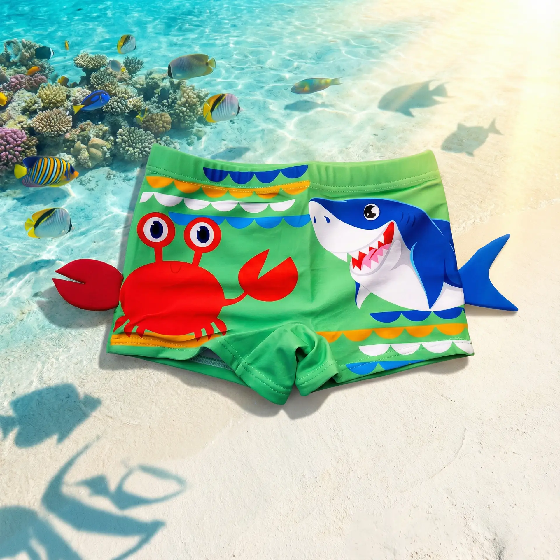 Sunga Infantil - Craw and Shark Verde