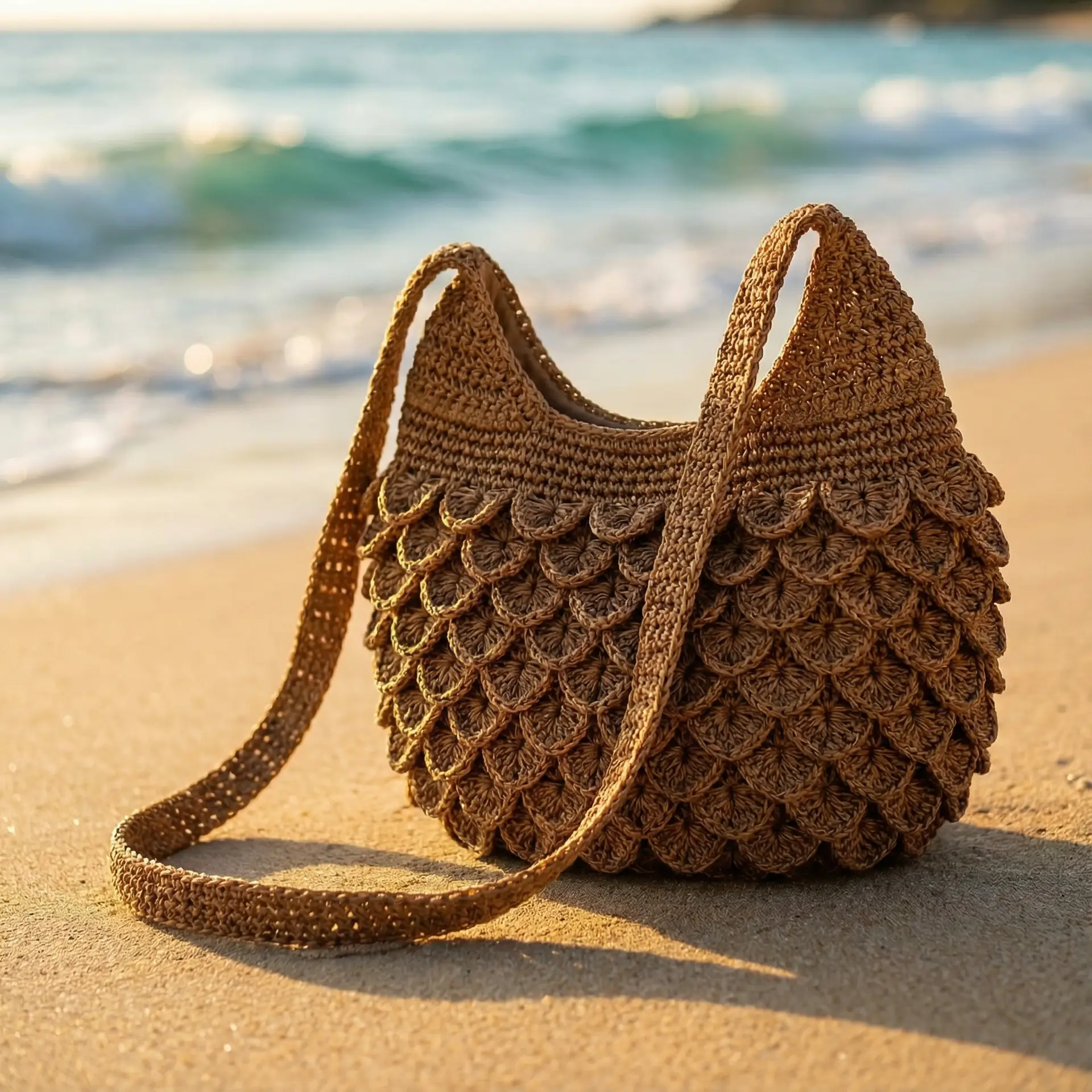 Bolsa de Praia - Trama Atlântica Maré Esculpida Marrom