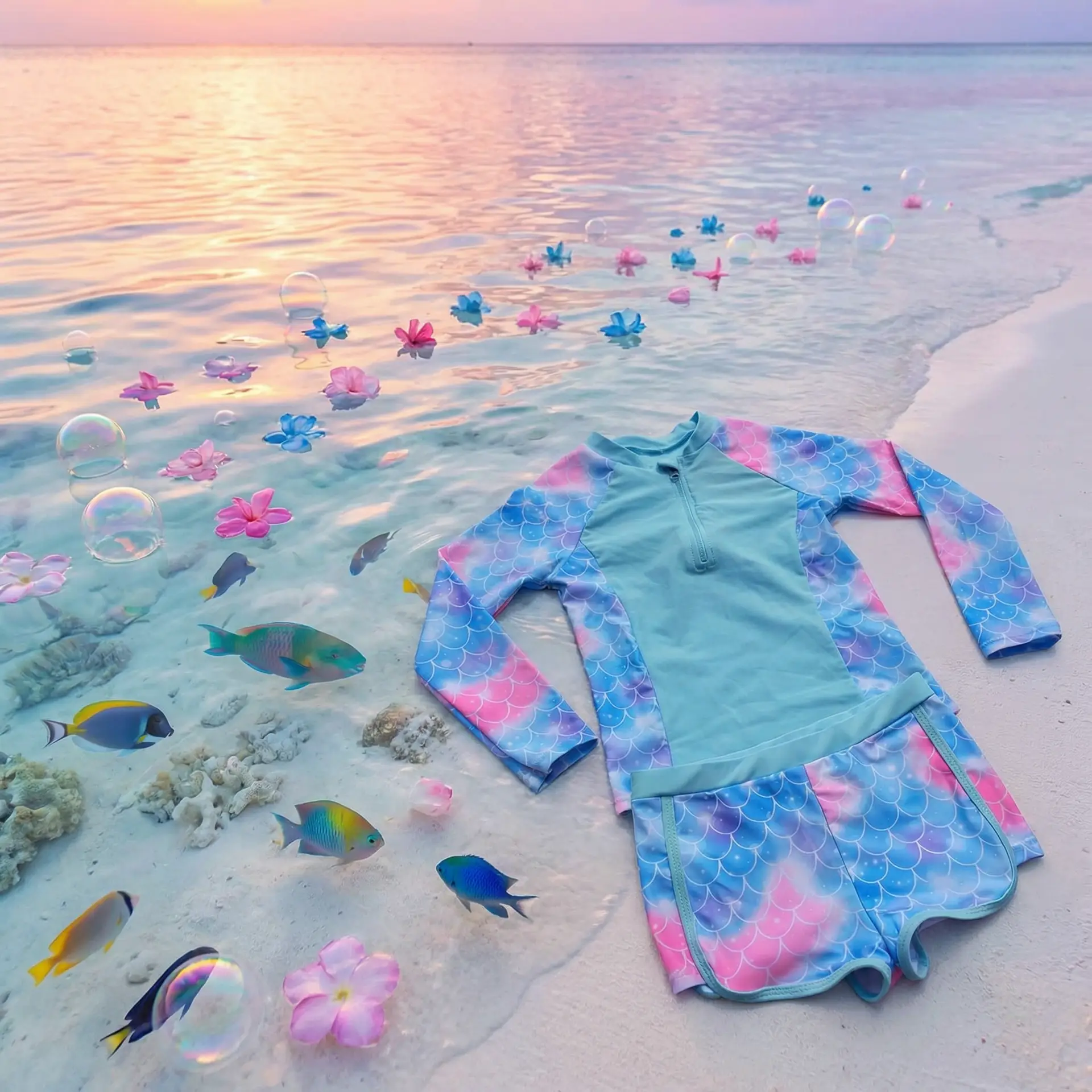 Conjunto Térmico Infantil Feminino - Sereia Azul