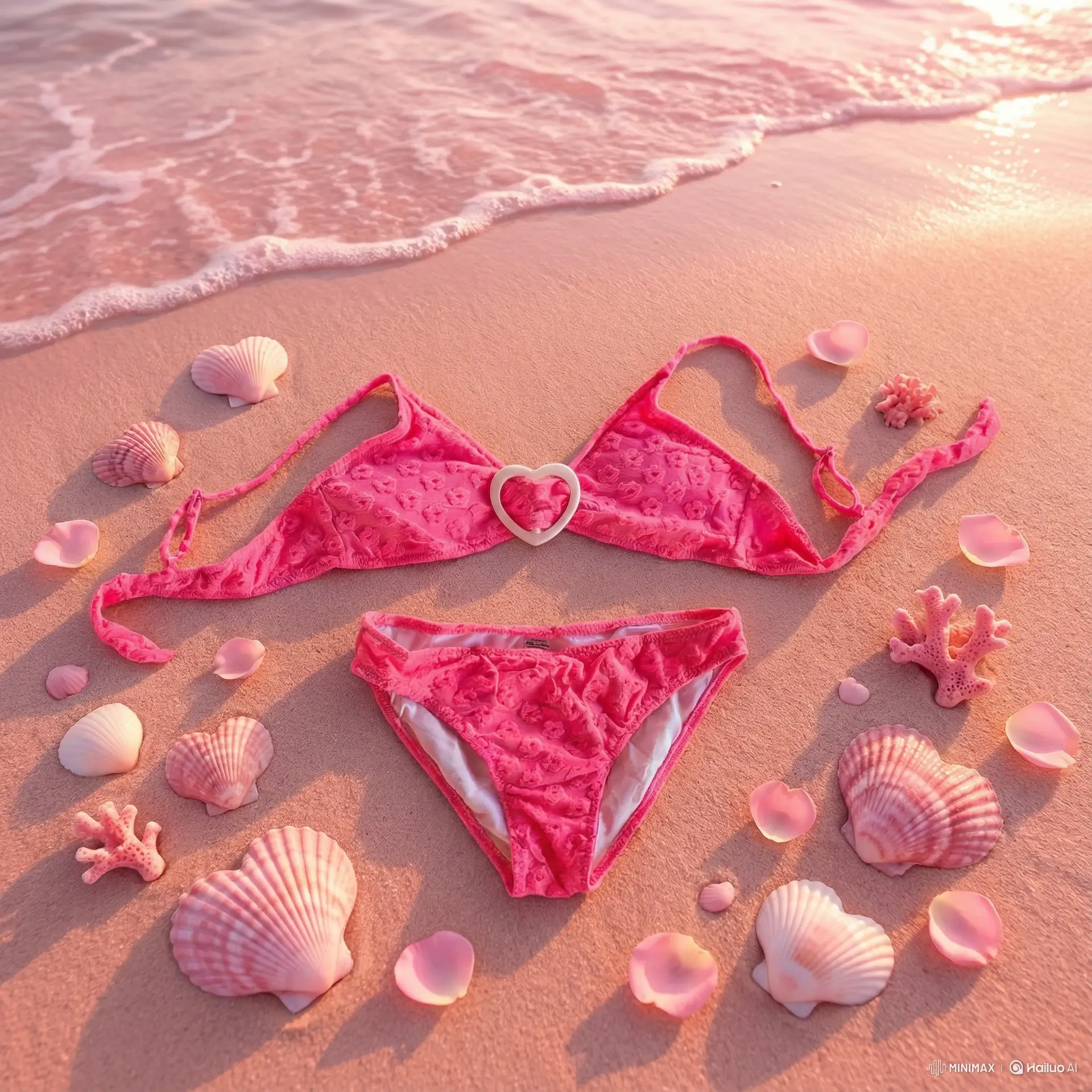 Biquíni Infantil - Coraçãozinho Rosa Pink