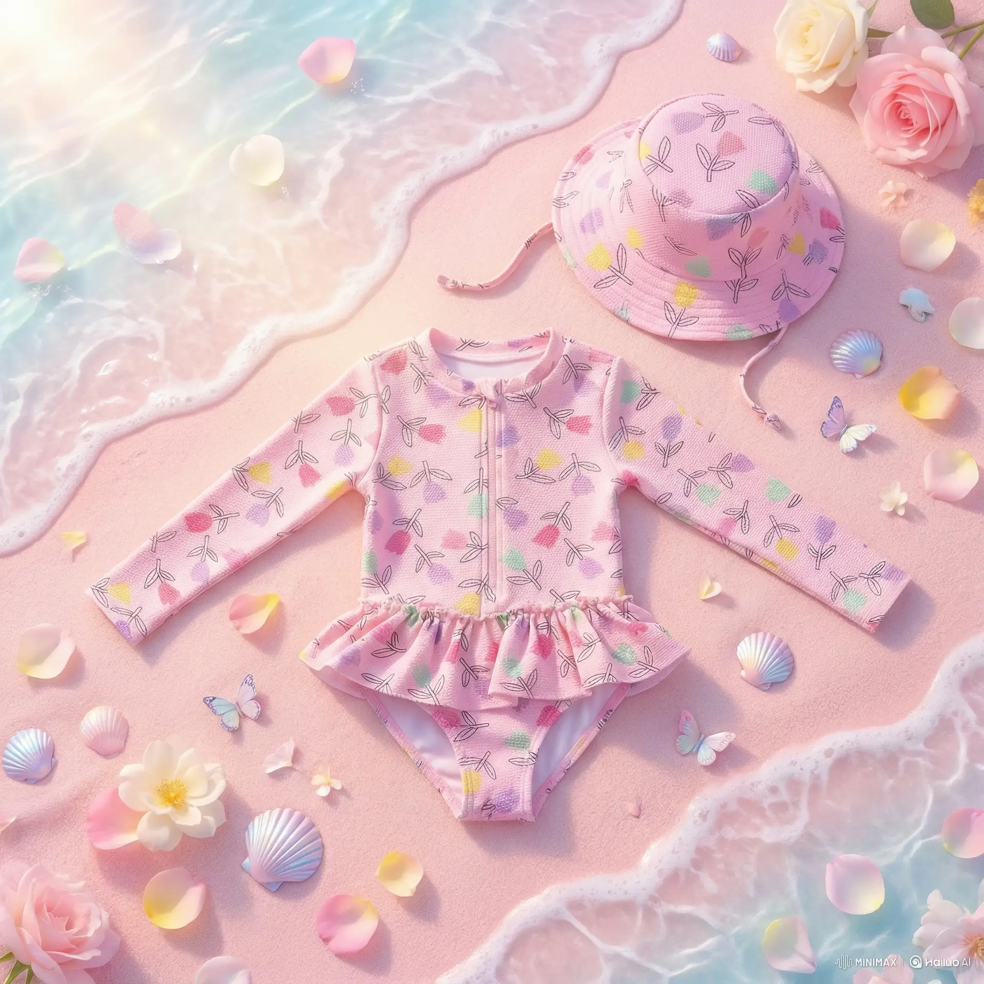 Conjunto Infantil Feminino - Mar de Rosas Rosa