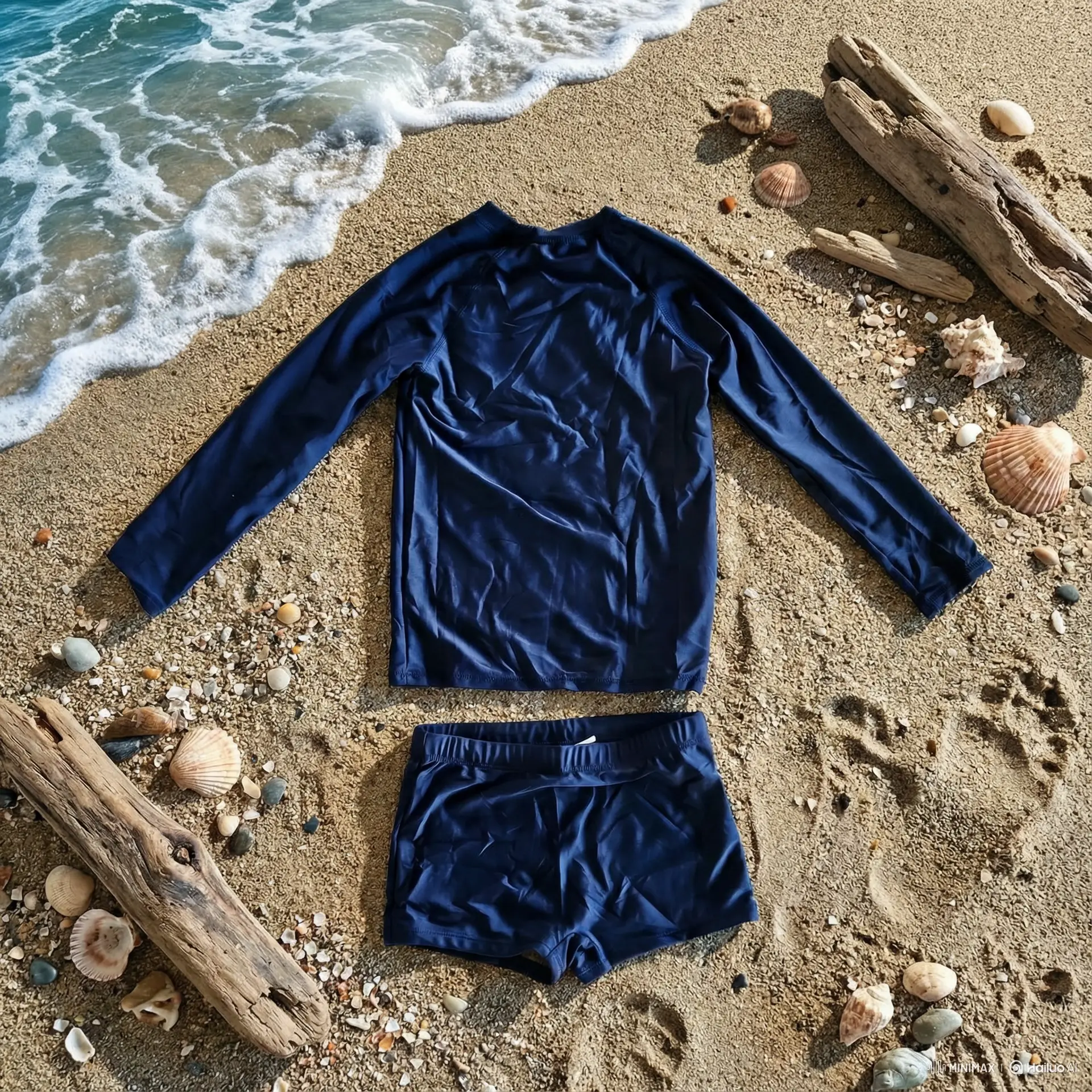 Conjunto Infantil Masculino - RashGuard Azul-Marinho