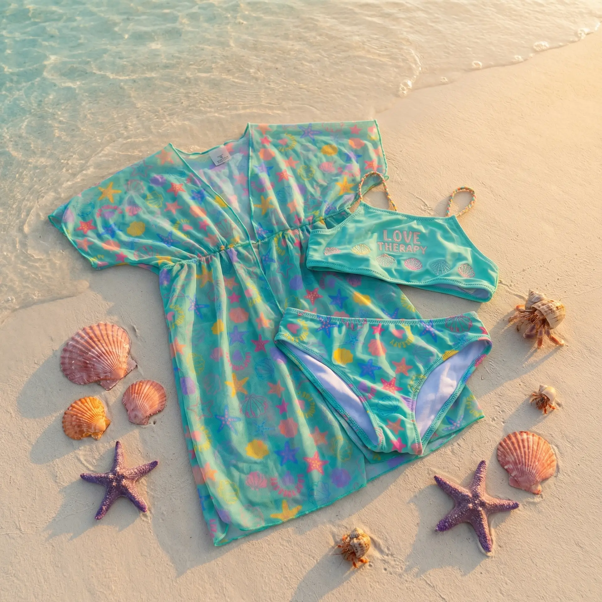 Conjunto Infantil Feminino - Princesa Verde Agua
