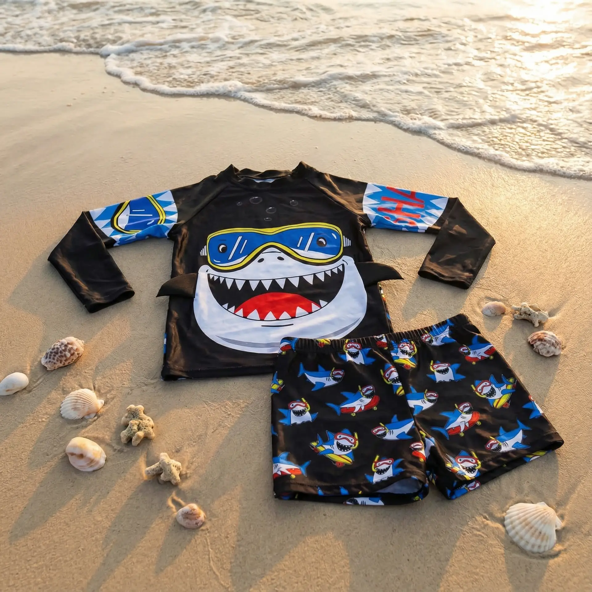 Conjunto Térmico Infantil - Baby Shark Preto