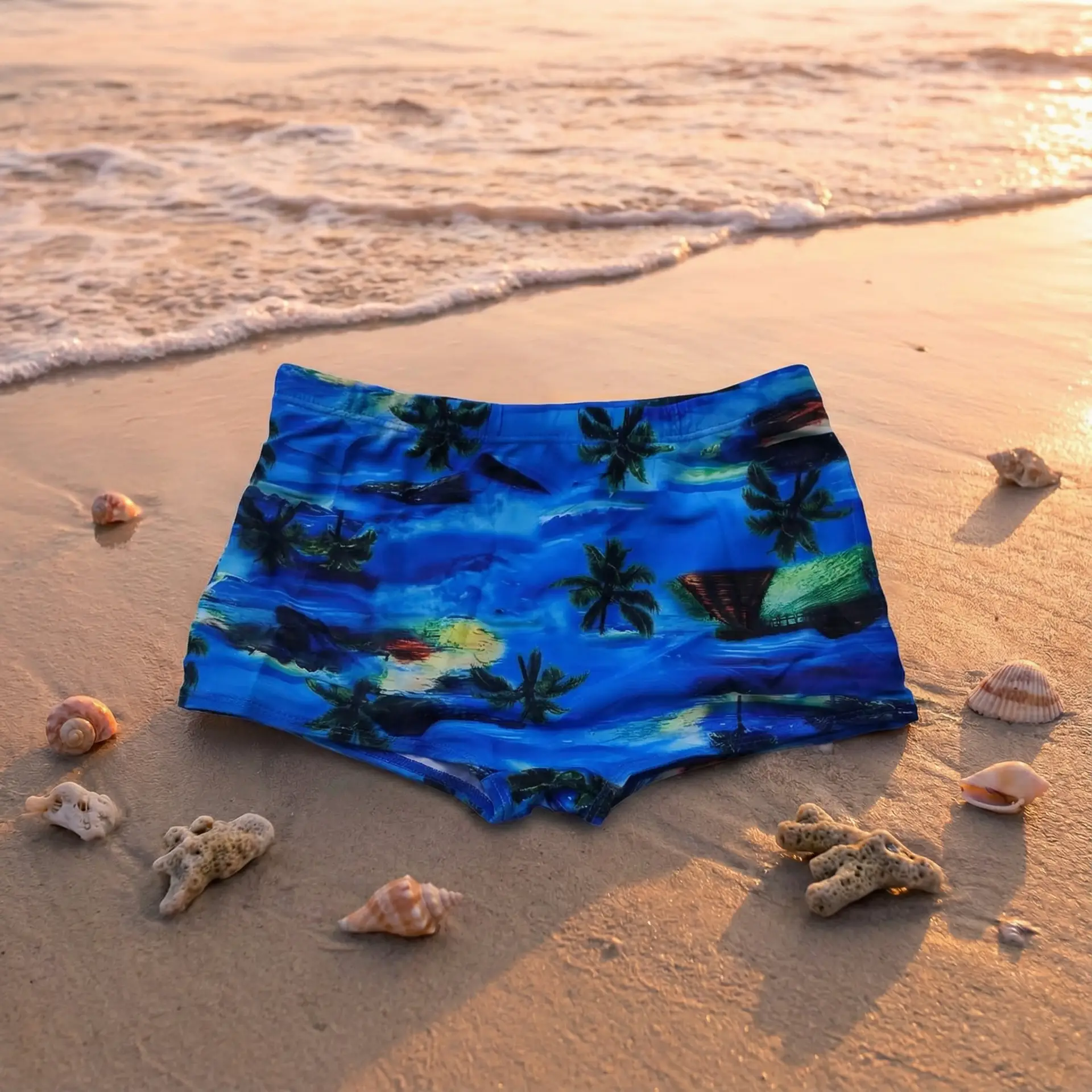 Sunga Infantil - Noite Tropical Azul