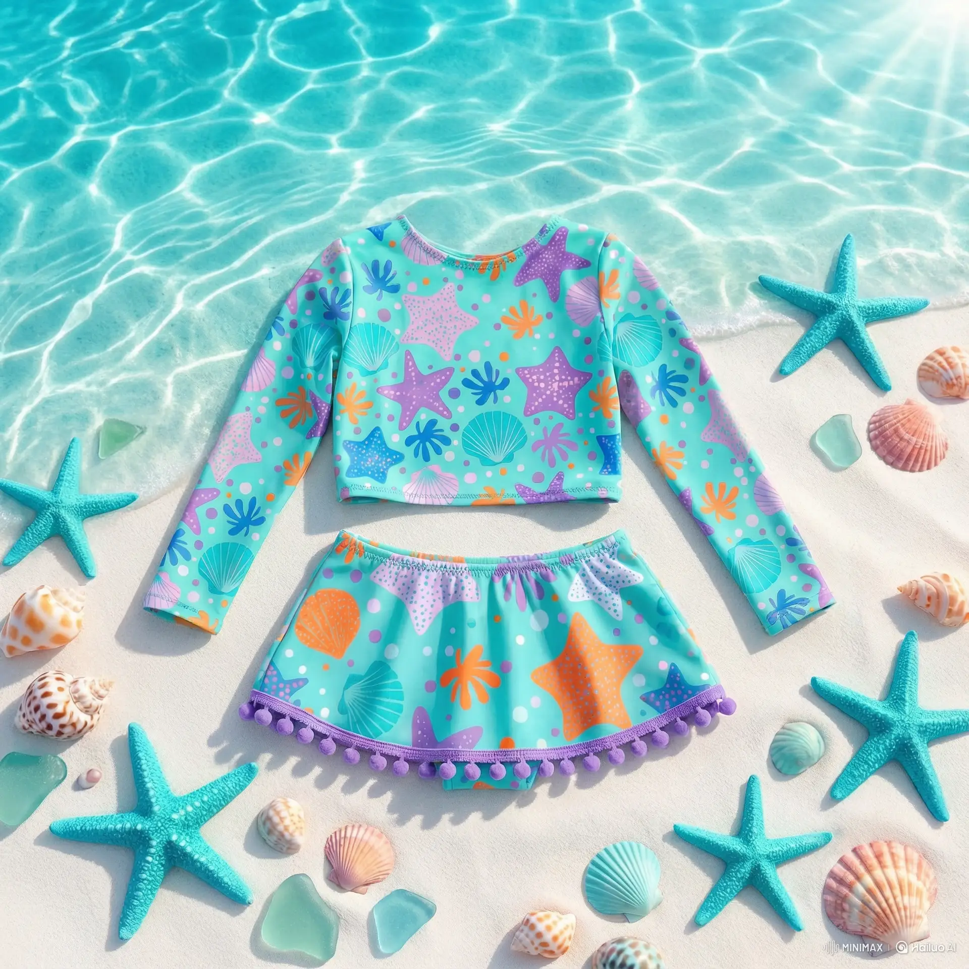 Conjunto Infantil Feminino - EstrelaMar Azul Claro